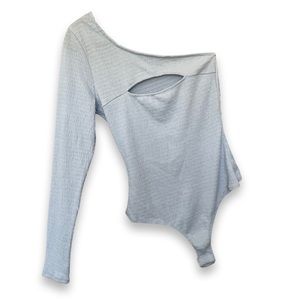 NWT Le Lis Smocked One Shoulder Cutout Bodysuit